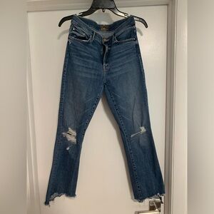 Mother Denim cropped stretch, flared jeans sz 27